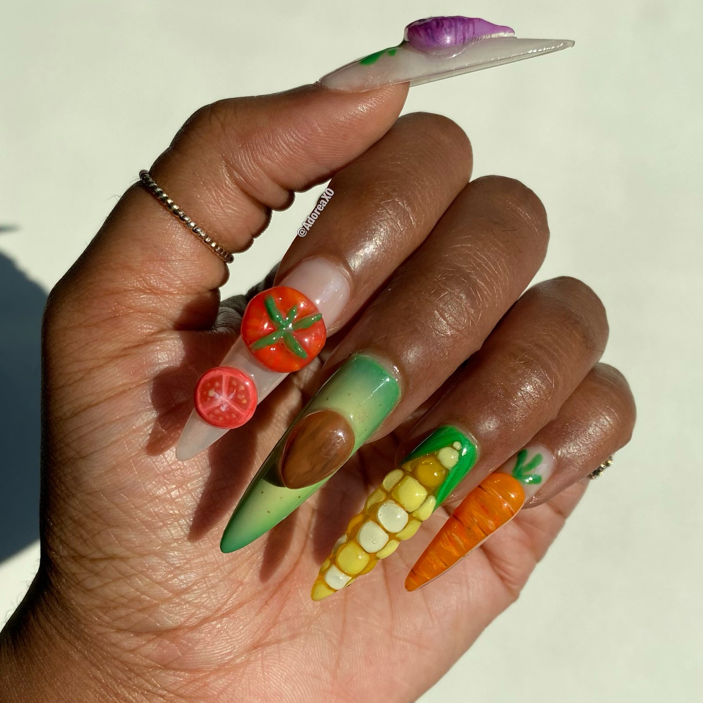 Made to Order: 3D Veggie Nail Press Ons